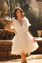 Load image into Gallery viewer, Maisie White Pearl Puff Dress