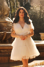 Load image into Gallery viewer, Maisie White Pearl Puff Dress