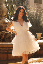 Load image into Gallery viewer, Maisie White Pearl Puff Dress