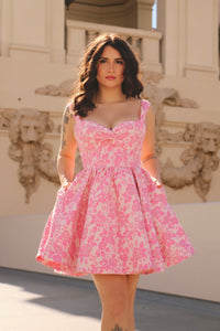 Fleur Pink Jacquard Dress