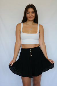 Kylie Black Ruffle Mini Skirt