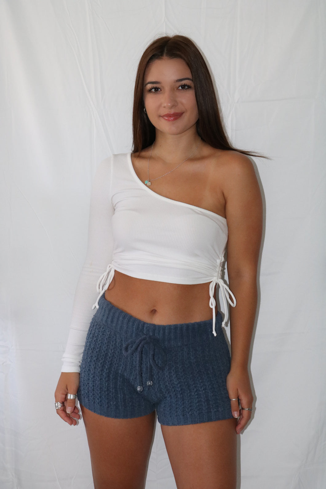 Mikayla Blueberry Knit Lounge Shorts