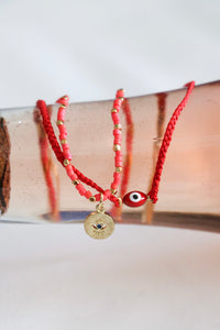 Red Evil Eye Bracelet Set