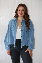 Load image into Gallery viewer, Karly Vintage Blue Corduroy Jacket
