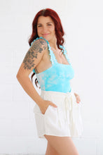 Load image into Gallery viewer, Kadie Aqua Tie Dye Bodysuit
