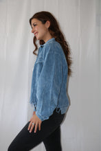 Load image into Gallery viewer, Karly Vintage Blue Corduroy Jacket
