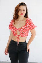 Load image into Gallery viewer, Pretty Please Red Floral Top
