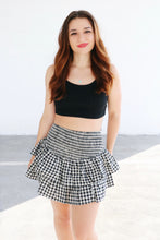 Load image into Gallery viewer, Head Over Heels Black Gingham Skirt

