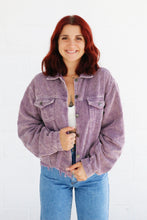 Load image into Gallery viewer, Karly Lavender Corduroy Jacket

