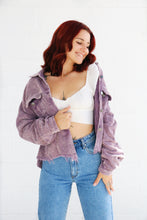 Load image into Gallery viewer, Karly Lavender Corduroy Jacket
