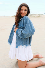 Load image into Gallery viewer, Karly Sea Blue Corduroy Jacket
