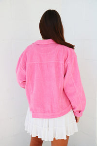 Karly Pink Corduroy Jacket