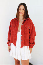Load image into Gallery viewer, Karly Dried Tomato Corduroy Jacket
