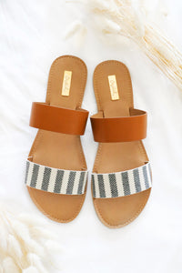 Marissa Brown Striped Sandals