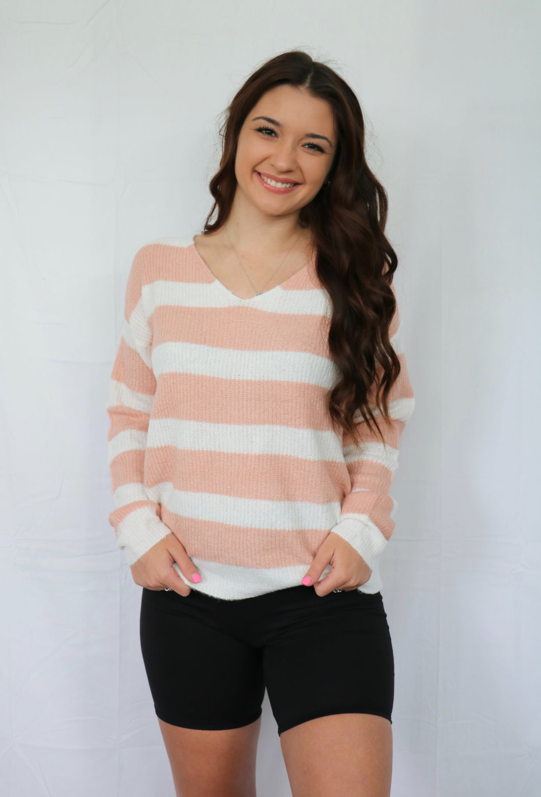 Stardust Pink Striped Sweater