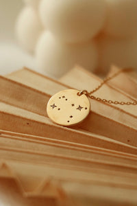 Gemini Constellation Gold Pendant