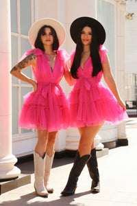 Main Attraction Hot Pink Puff Dress