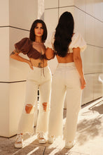 Load image into Gallery viewer, Stevie Cream Flare Jeans
