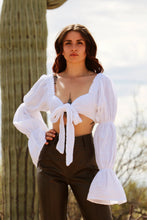 Load image into Gallery viewer, Cassia White Tie Top
