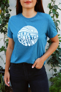 Here Comes The Sun Teal Graphic Tee