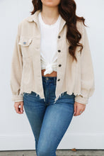 Load image into Gallery viewer, Karly Beige Corduroy Jacket Curvy
