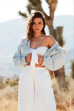 Load image into Gallery viewer, Karly Baby Blue Corduroy Jacket Cropped
