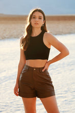 Load image into Gallery viewer, Isla Brown Leather Shorts
