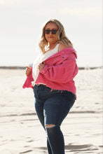 Load image into Gallery viewer, Karly Pink Corduroy Jacket Curvy

